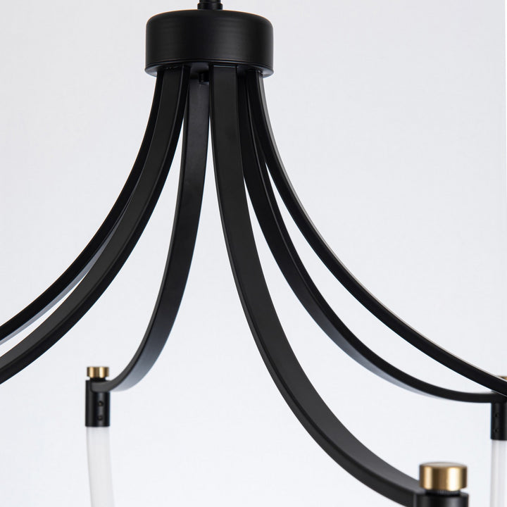 Artcraft Canada - AC6810BK - LED Chandelier - Cascata - Black and Brushed Brass