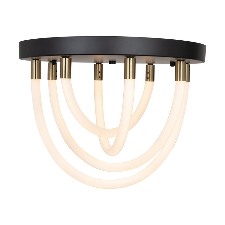 Artcraft Canada - AC6811BK - LED Flush Mount - Cascata - Black and Brushed Brass