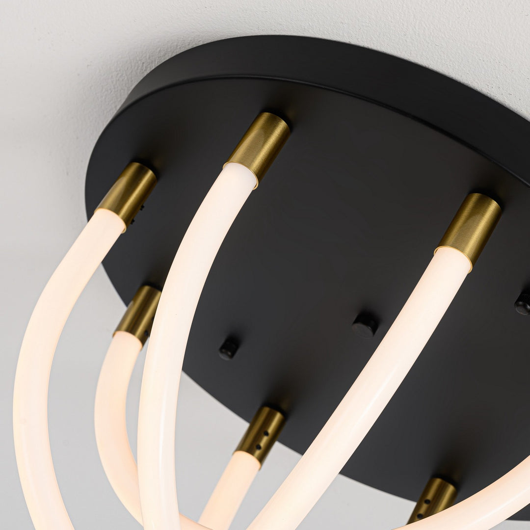 Artcraft Canada - AC6811BK - LED Flush Mount - Cascata - Black and Brushed Brass