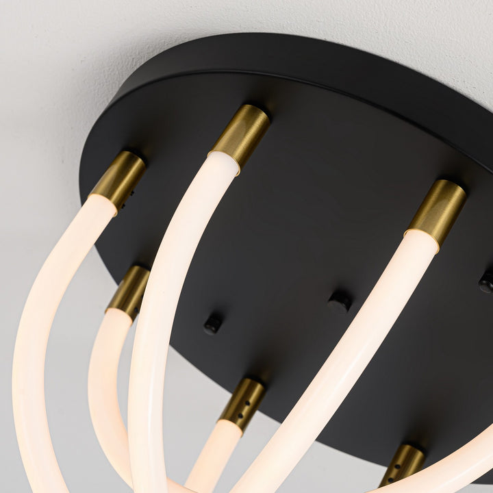 Artcraft Canada - AC6811BK - LED Flush Mount - Cascata - Black and Brushed Brass