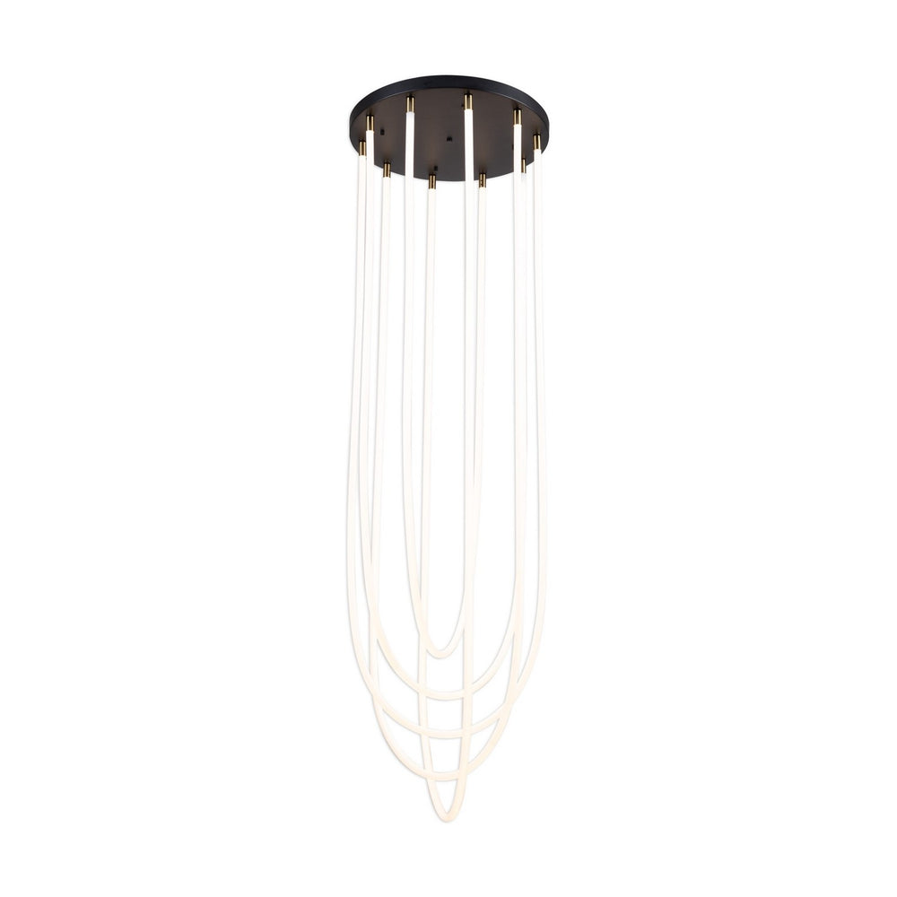 Artcraft Canada - AC6812BK - LED Chandelier - Cascata - Black and Brushed Brass