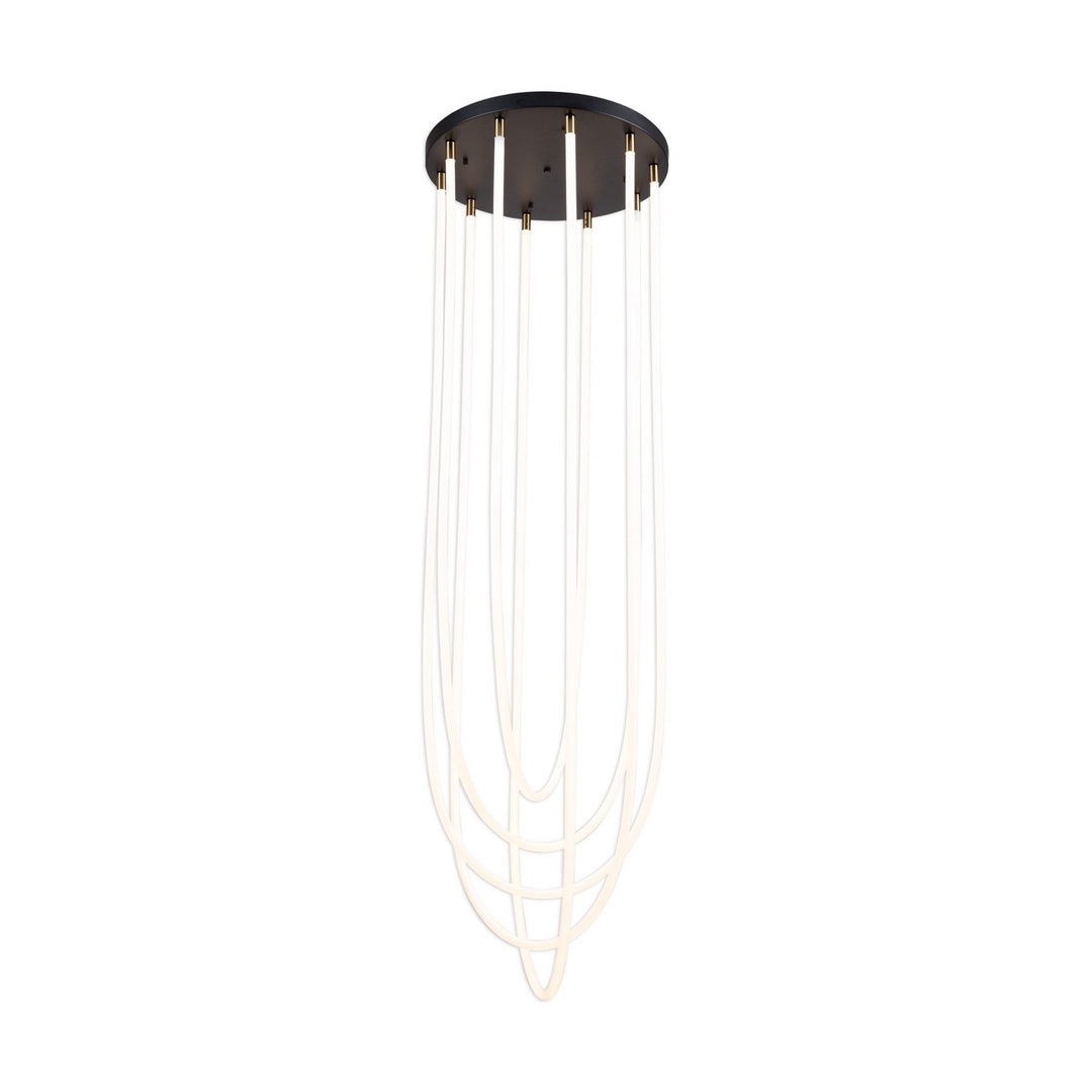 Artcraft Canada - AC6812BK - LED Chandelier - Cascata - Black and Brushed Brass