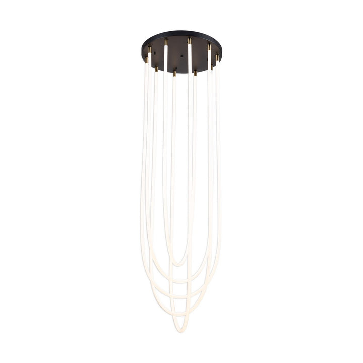 Artcraft Canada - AC6812BK - LED Chandelier - Cascata - Black and Brushed Brass