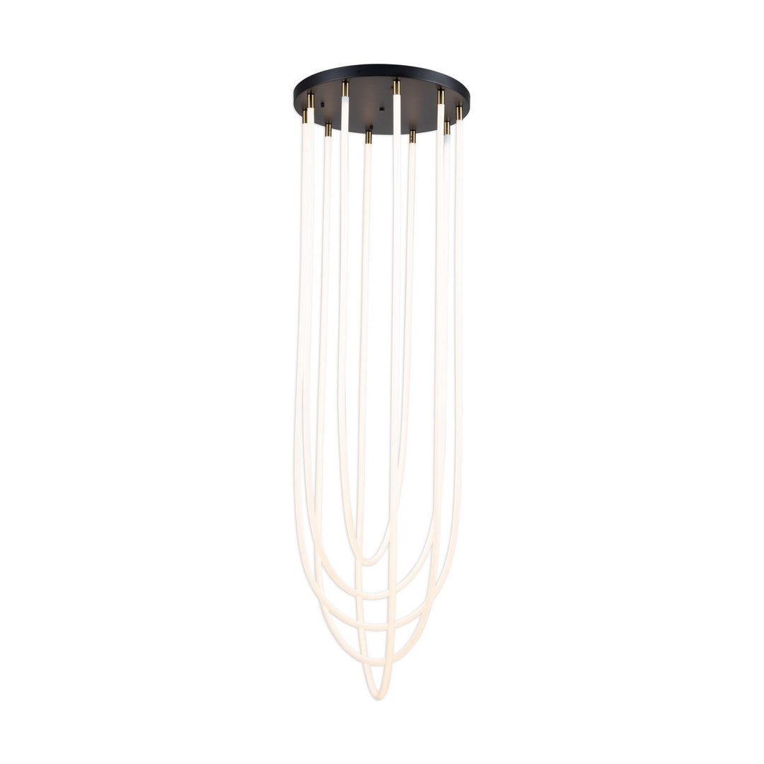 Artcraft Canada - AC6812BK - LED Chandelier - Cascata - Black and Brushed Brass