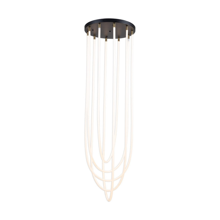 Artcraft Canada - AC6812BK - LED Chandelier - Cascata - Black and Brushed Brass