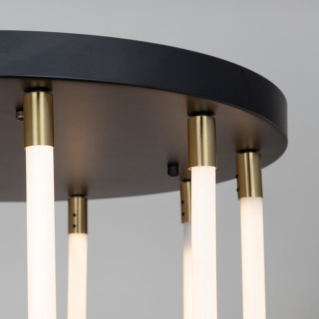 Artcraft Canada - AC6812BK - LED Chandelier - Cascata - Black and Brushed Brass