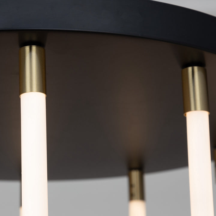 Artcraft Canada - AC6812BK - LED Chandelier - Cascata - Black and Brushed Brass