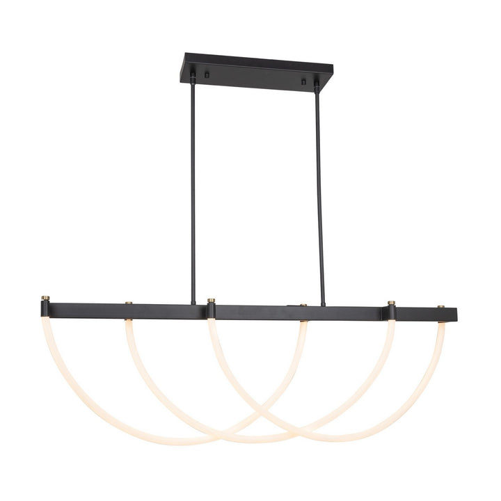 Artcraft Canada - AC6813BK - LED Island Pendant - Cascata - Black and Brushed Brass