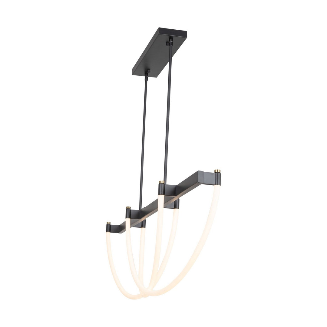 Artcraft Canada - AC6813BK - LED Island Pendant - Cascata - Black and Brushed Brass