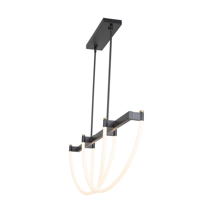 Artcraft Canada - AC6813BK - LED Island Pendant - Cascata - Black and Brushed Brass