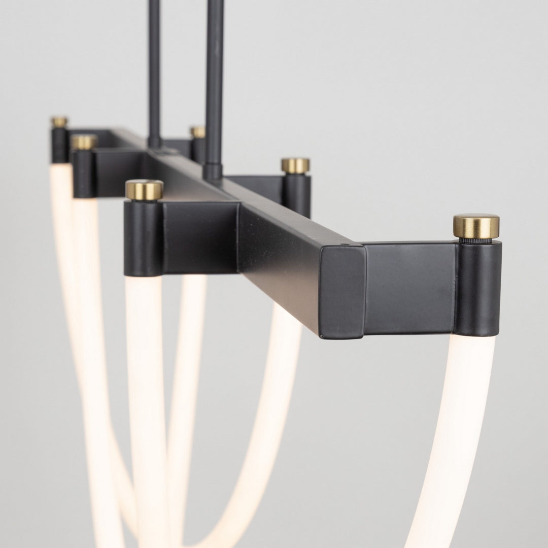 Artcraft Canada - AC6813BK - LED Island Pendant - Cascata - Black and Brushed Brass