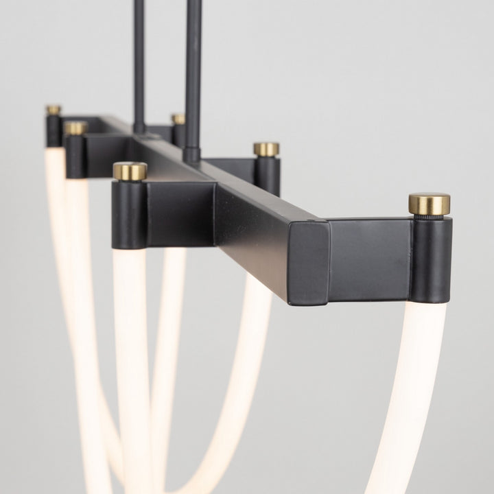 Artcraft Canada - AC6813BK - LED Island Pendant - Cascata - Black and Brushed Brass