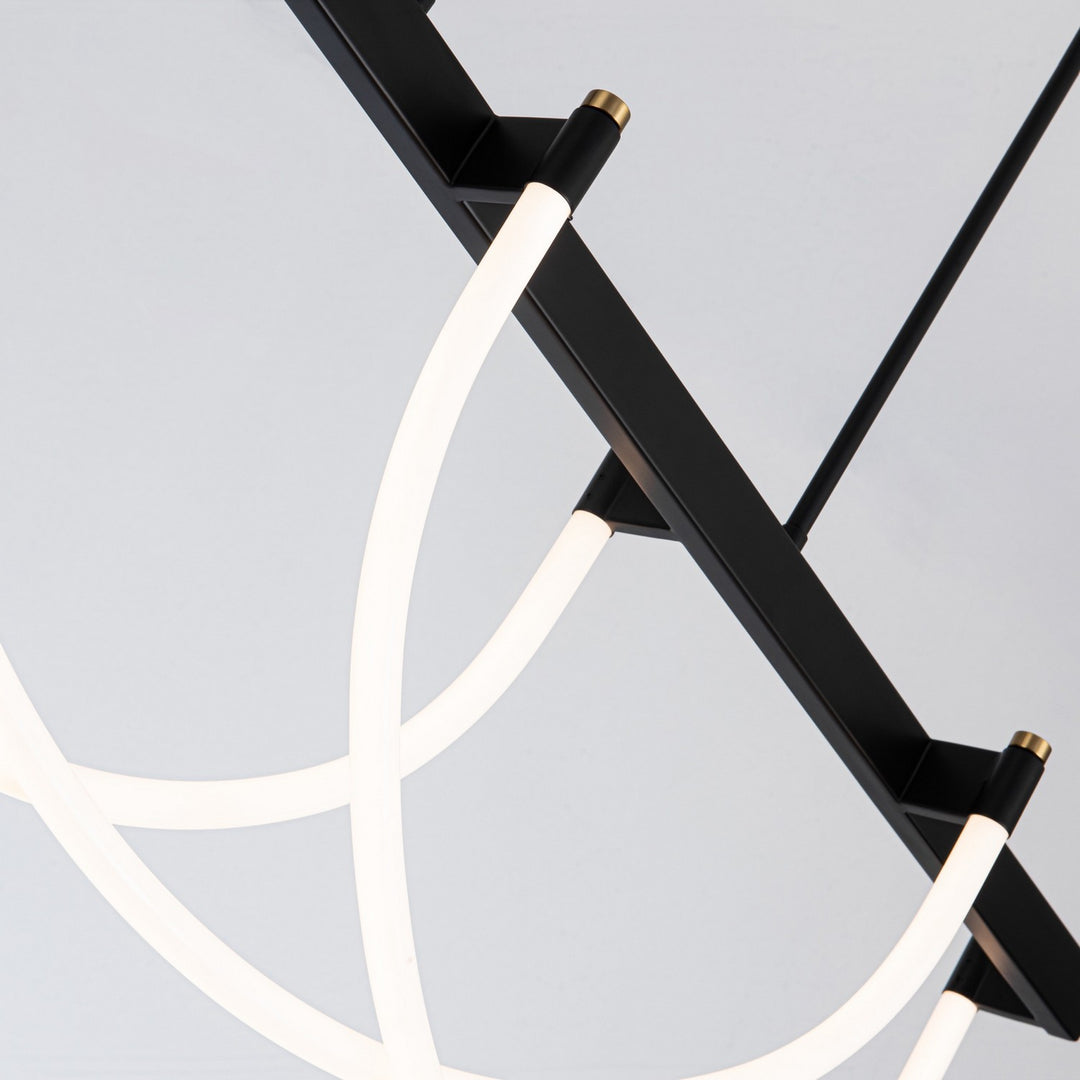 Artcraft Canada - AC6813BK - LED Island Pendant - Cascata - Black and Brushed Brass