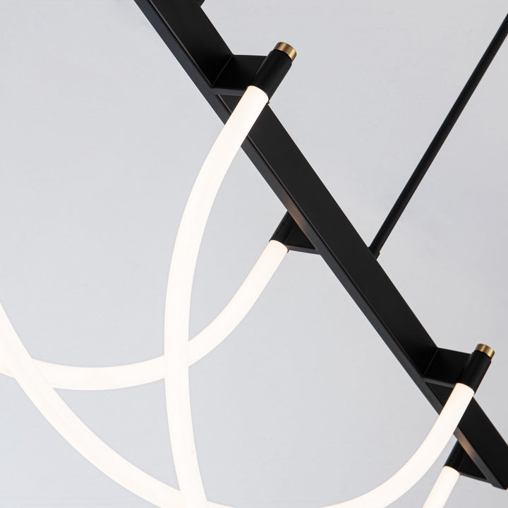 Artcraft Canada - AC6813BK - LED Island Pendant - Cascata - Black and Brushed Brass