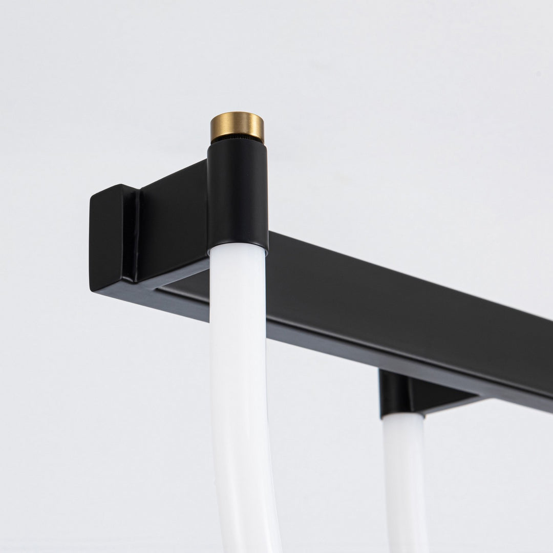 Artcraft Canada - AC6813BK - LED Island Pendant - Cascata - Black and Brushed Brass