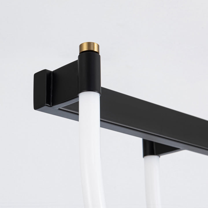 Artcraft Canada - AC6813BK - LED Island Pendant - Cascata - Black and Brushed Brass