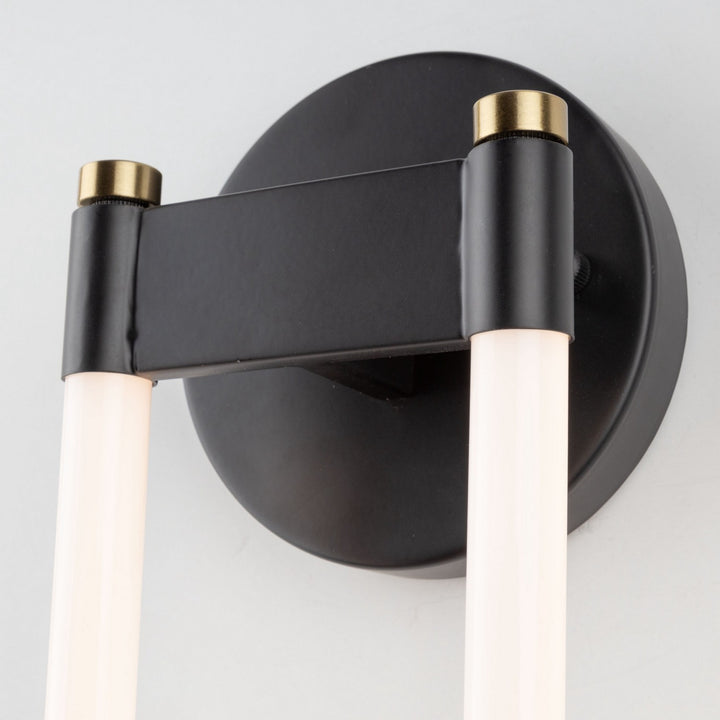 Artcraft Canada - AC6814BK - LED Wall Sconce - Cascata - Black and Brushed Brass