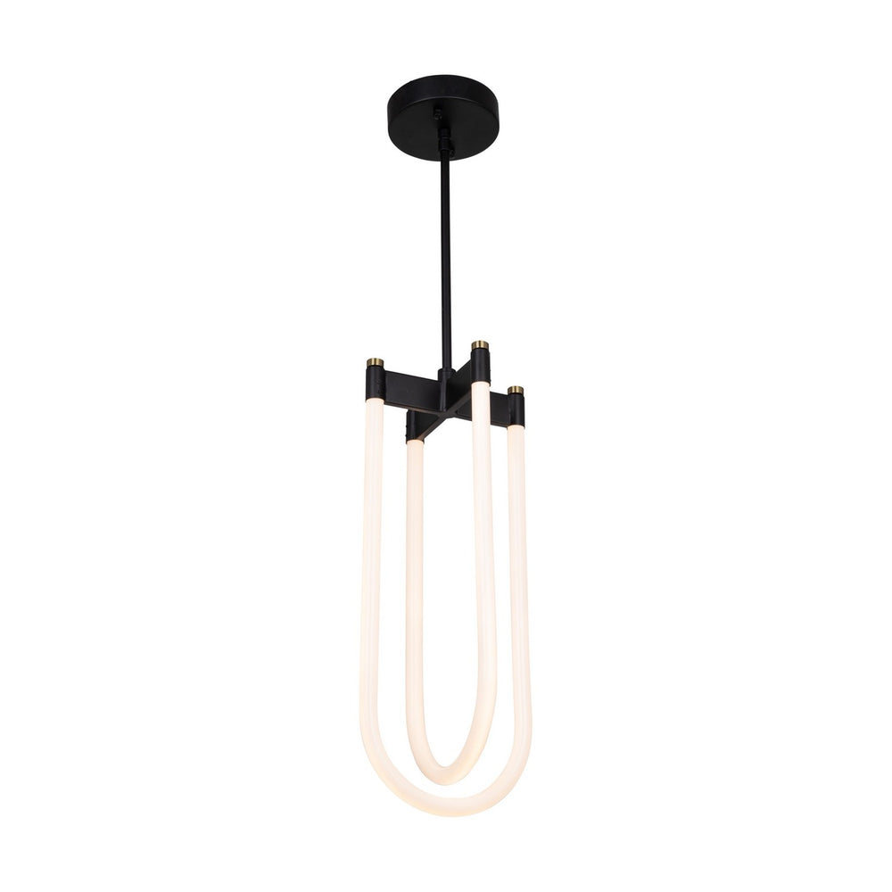 Artcraft Canada - AC6815BK - LED Pendant - Cascata - Black and Brushed Brass