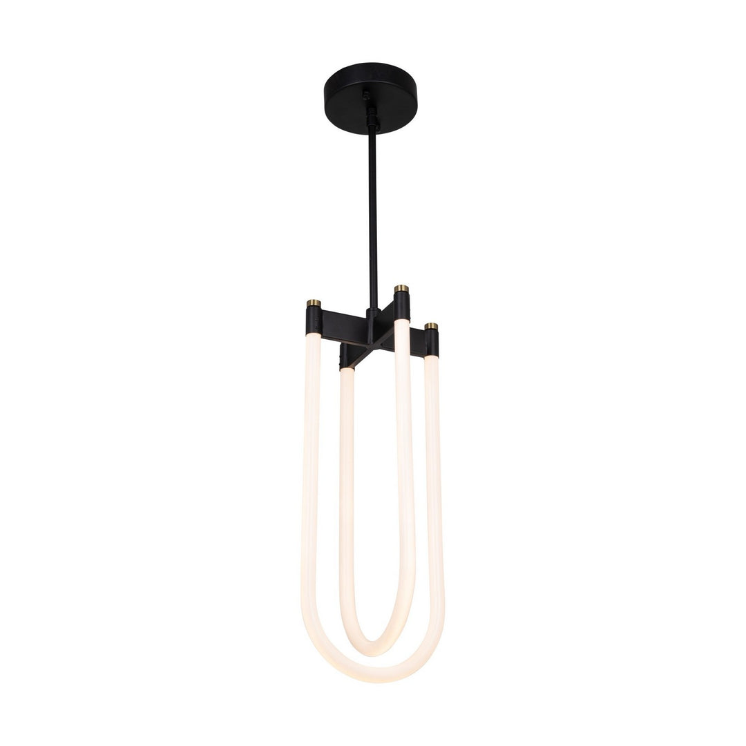 Artcraft Canada - AC6815BK - LED Pendant - Cascata - Black and Brushed Brass