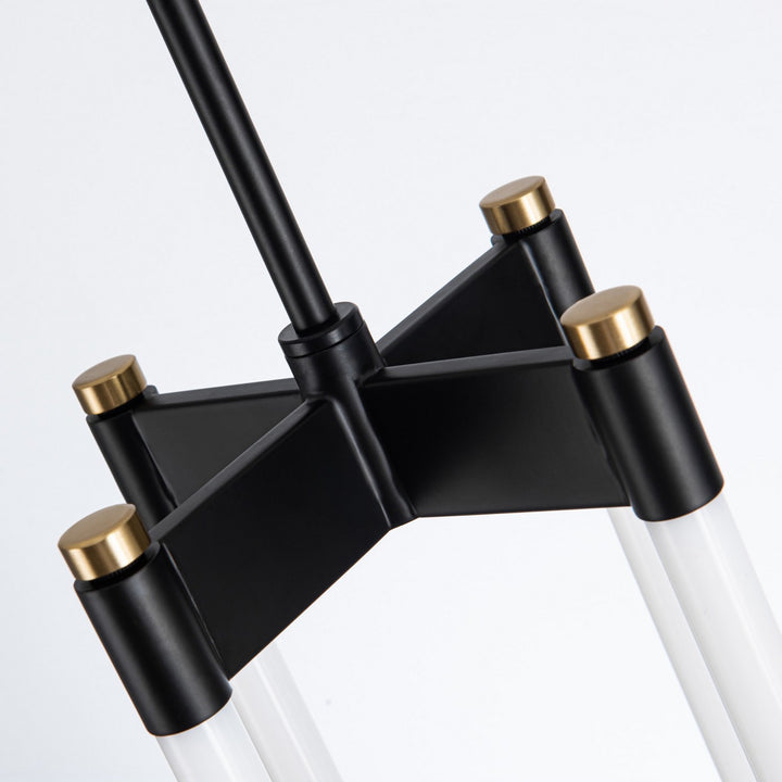 Artcraft Canada - AC6815BK - LED Pendant - Cascata - Black and Brushed Brass
