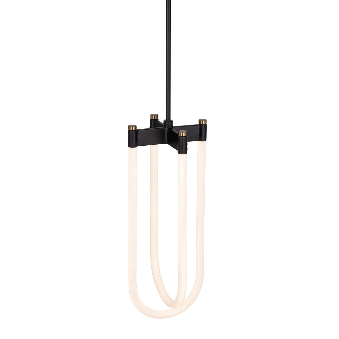 Artcraft Canada - AC6815BK - LED Pendant - Cascata - Black and Brushed Brass