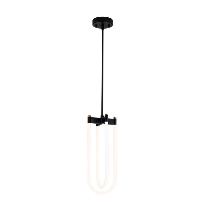 Artcraft Canada - AC6815BK - LED Pendant - Cascata - Black and Brushed Brass