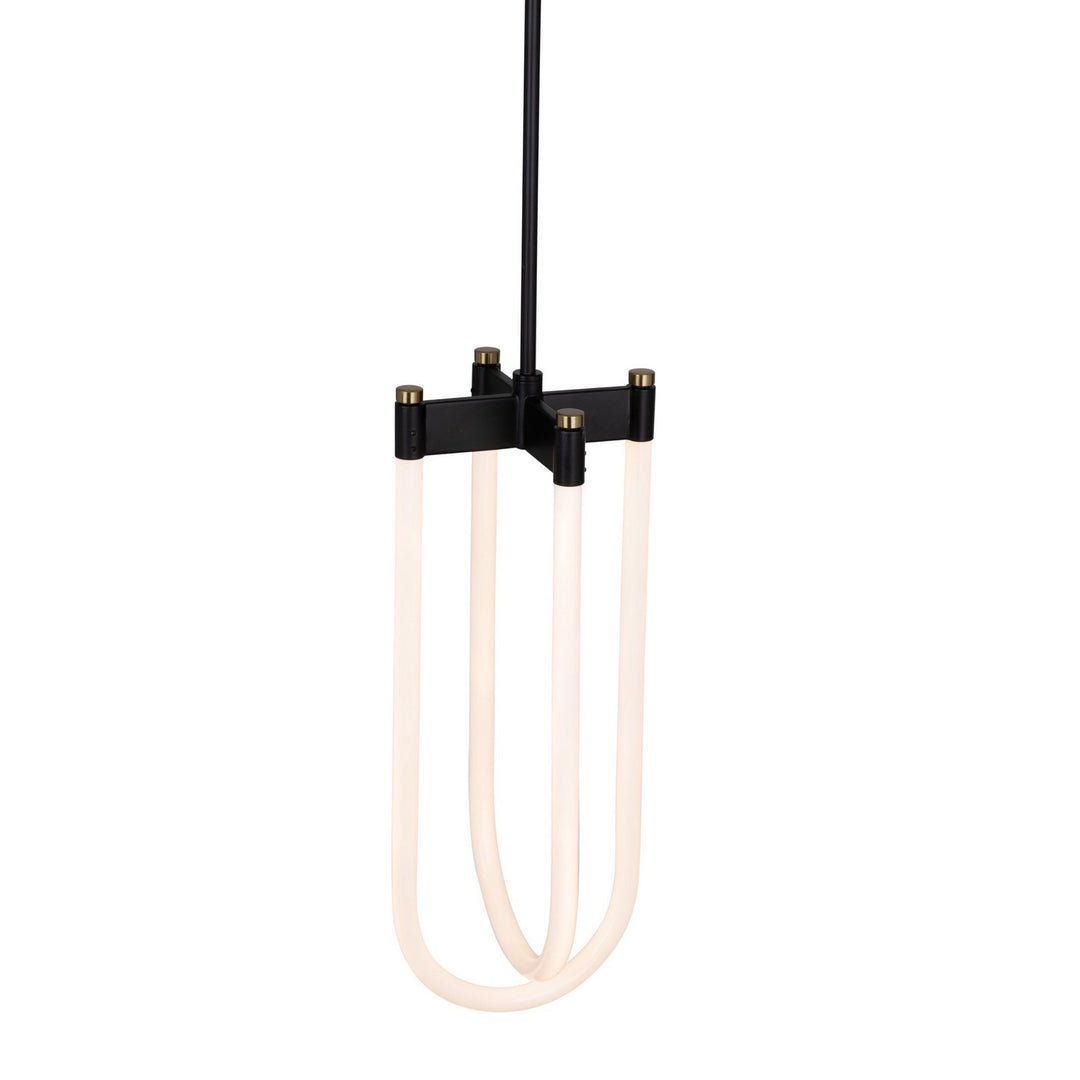 Artcraft Canada - AC6815BK - LED Pendant - Cascata - Black and Brushed Brass