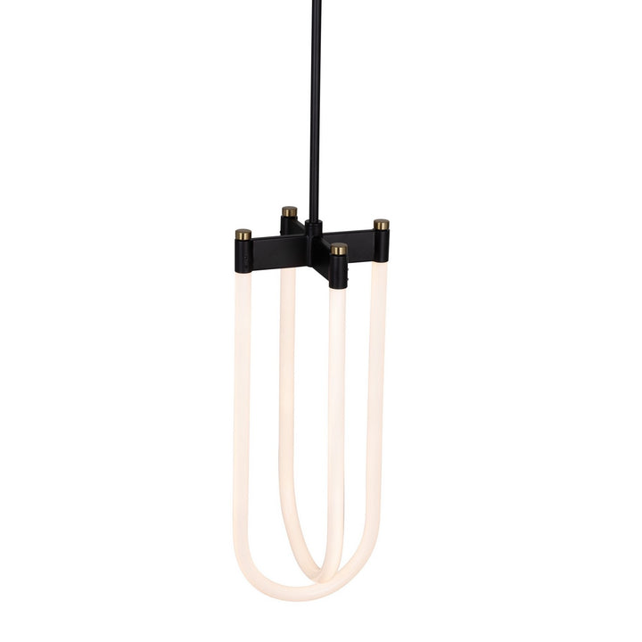 Artcraft Canada - AC6815BK - LED Pendant - Cascata - Black and Brushed Brass
