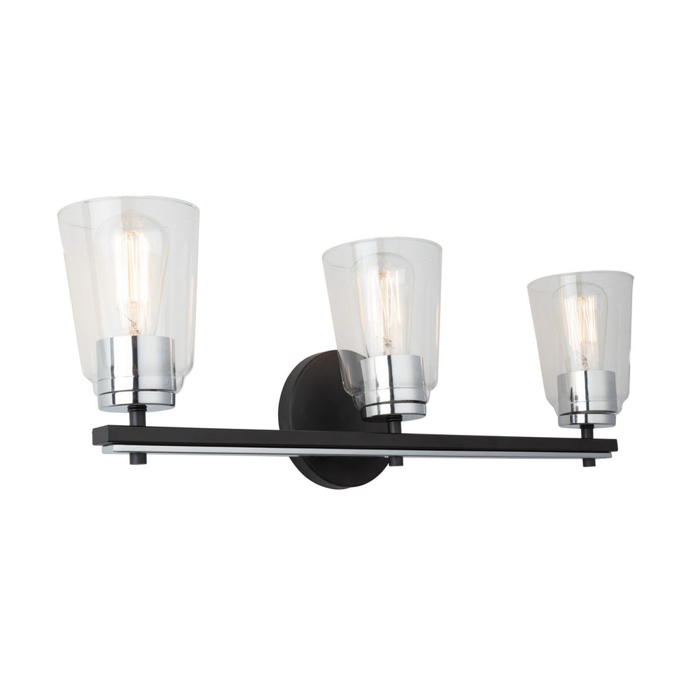 Artcraft Canada - AC11933NB - Three Light Bathroom Vanity - Essex - Black and Chrome