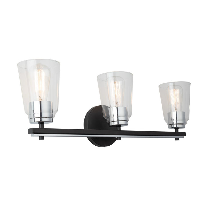 Artcraft Canada - AC11933NB - Three Light Bathroom Vanity - Essex - Black and Chrome