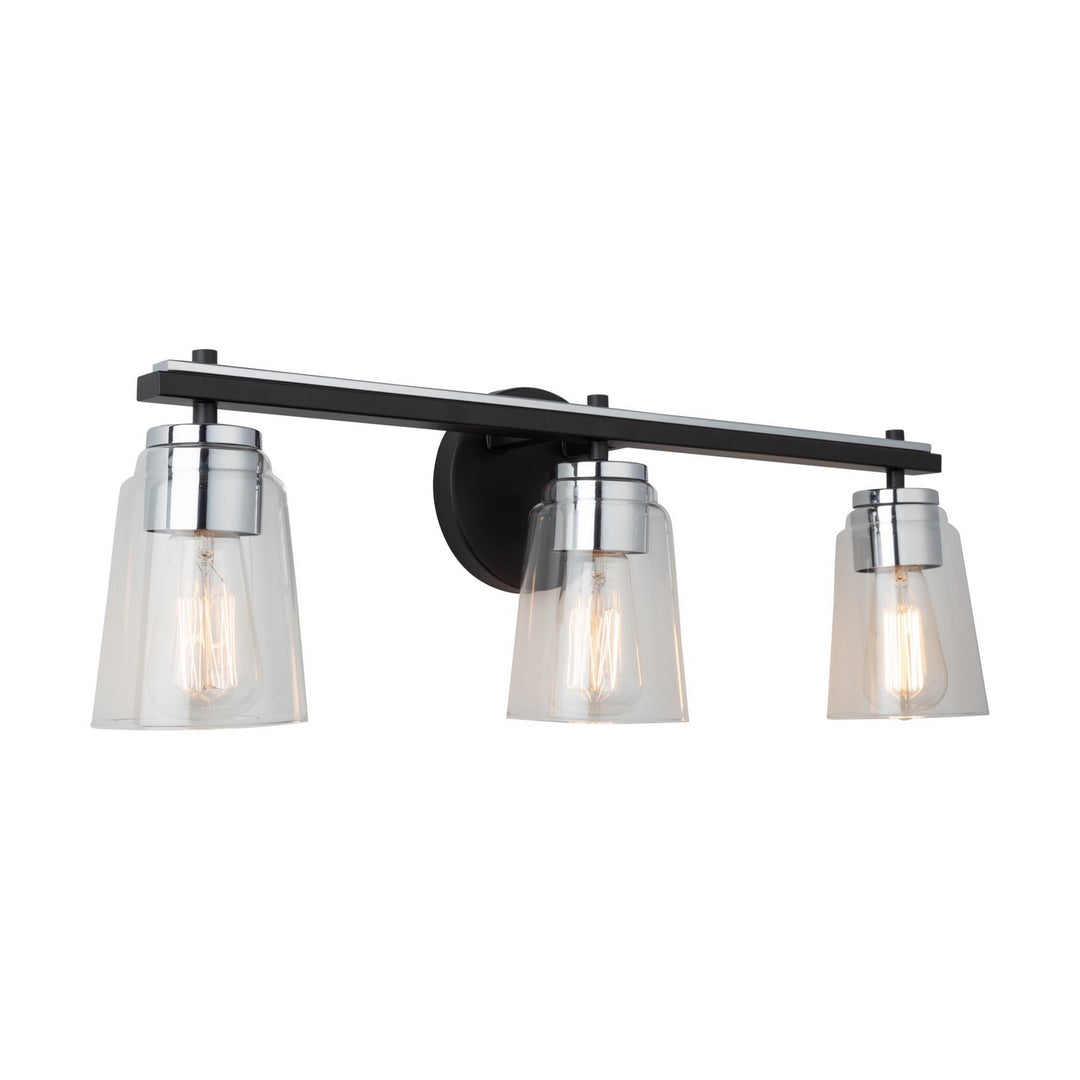 Artcraft Canada - AC11933NB - Three Light Bathroom Vanity - Essex - Black and Chrome