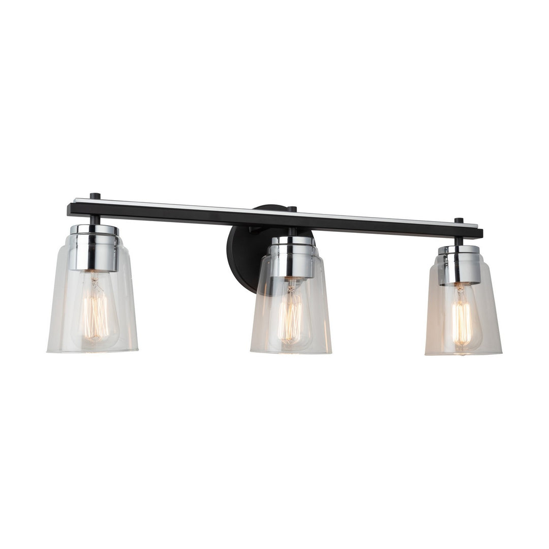 Artcraft Canada - AC11933NB - Three Light Bathroom Vanity - Essex - Black and Chrome