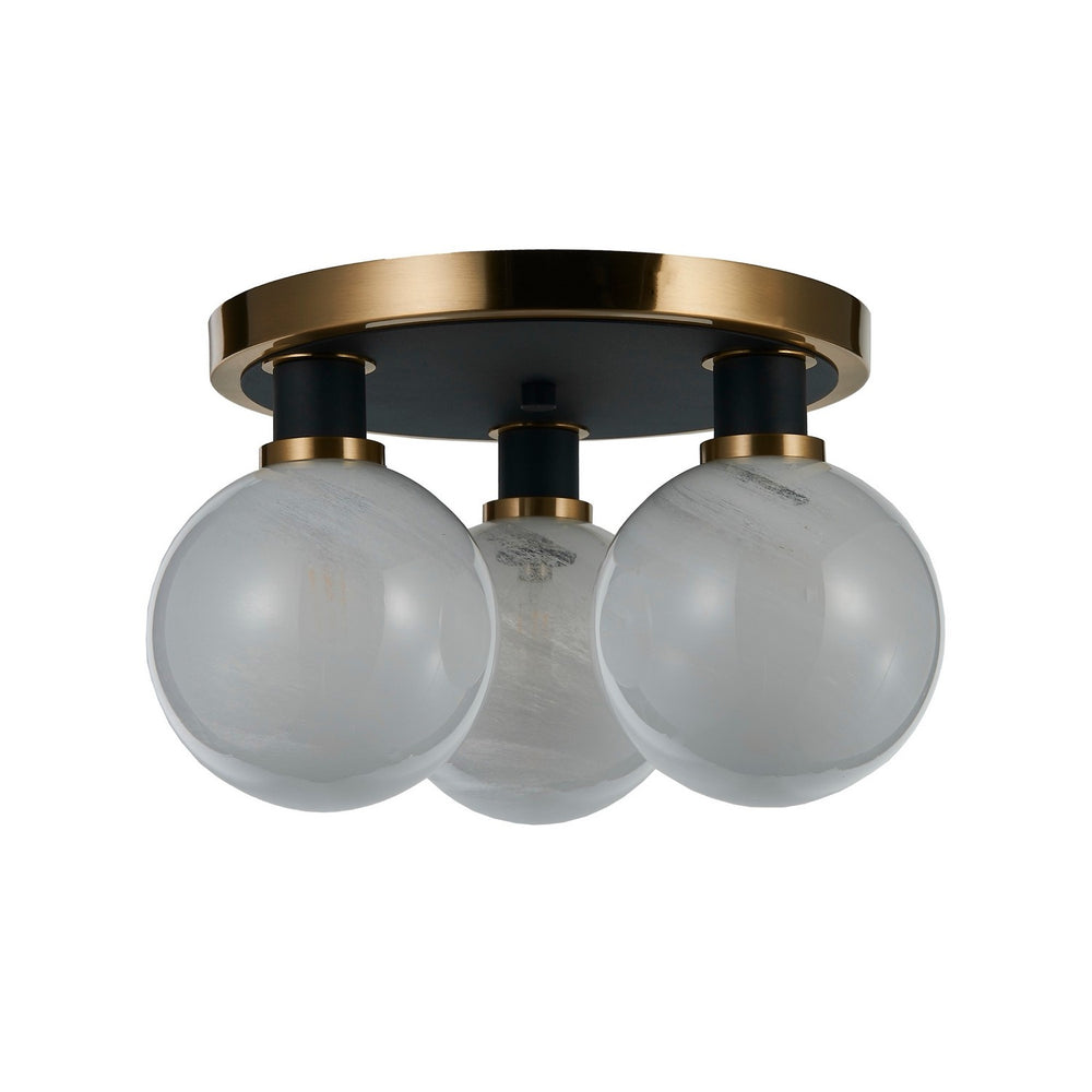 Artcraft Canada - AC11873SW - Three Light Pendant - Gem - Black and Brushed Brass