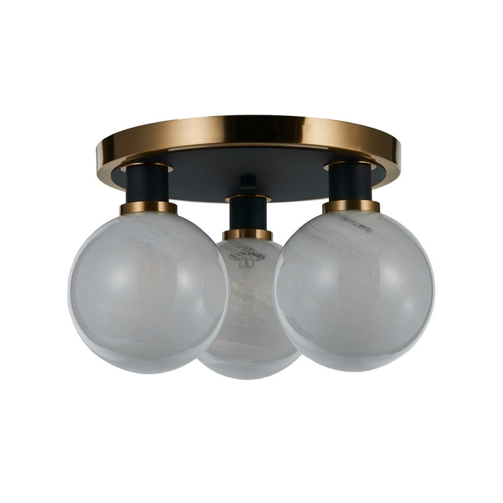 Artcraft Canada - AC11873SW - Three Light Pendant - Gem - Black and Brushed Brass