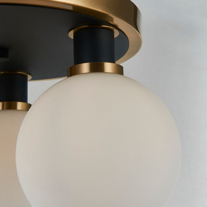 Artcraft Canada - AC11873WH - Three Light Semi-Flush Mount - Gem - Black and Brushed Brass