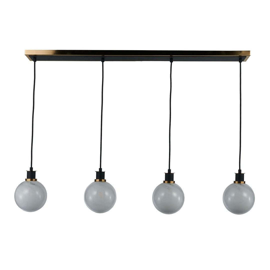 Artcraft Canada - AC11874SW - Four Light Island/Pool Table - Gem - Black and Brushed Brass