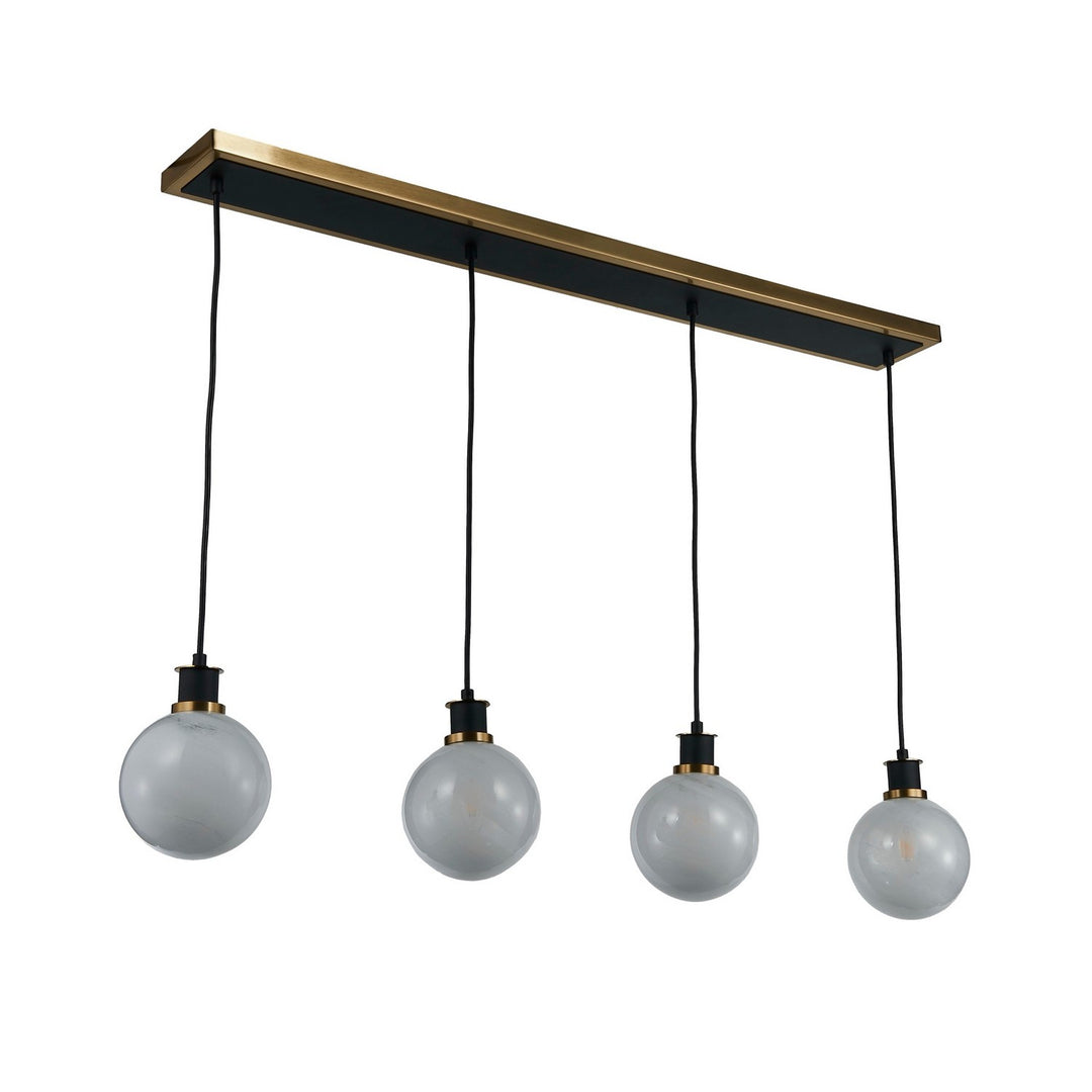 Artcraft Canada - AC11874SW - Four Light Island/Pool Table - Gem - Black and Brushed Brass