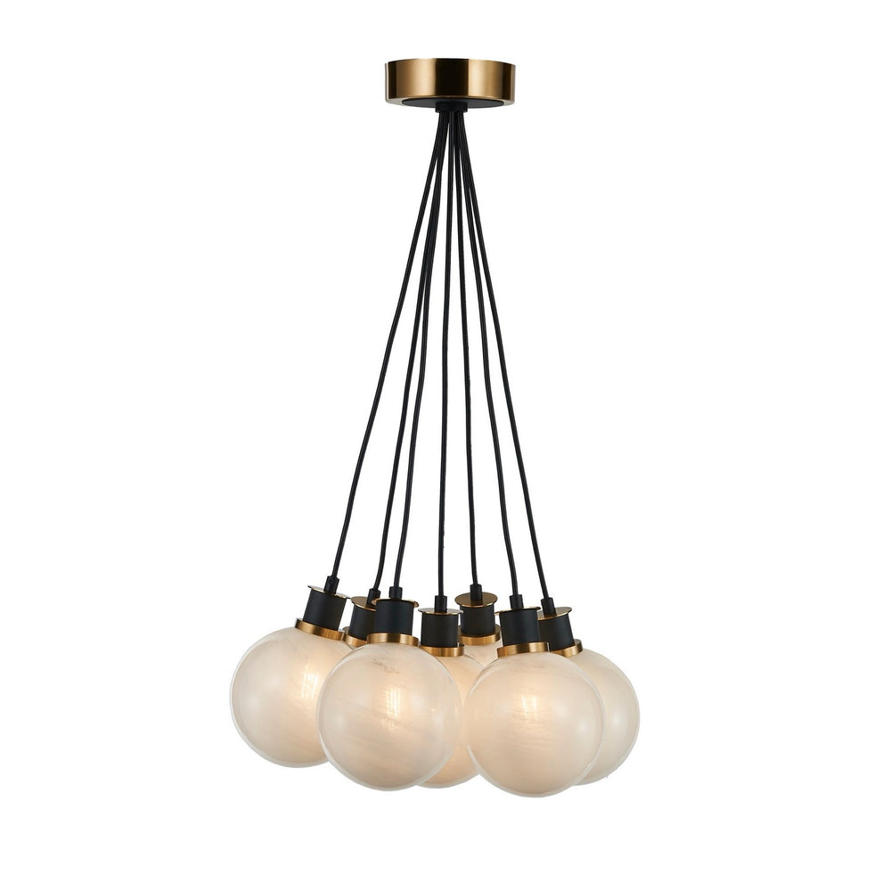 Artcraft Canada - AC11877SW - Seven Light Pendant - Gem - Black and Brushed Brass