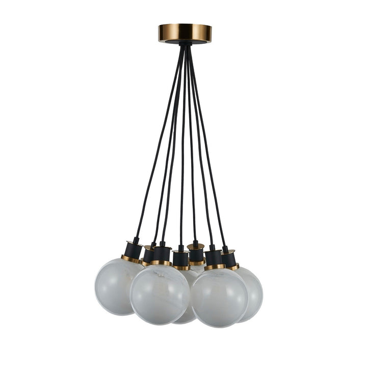 Artcraft Canada - AC11877SW - Seven Light Pendant - Gem - Black and Brushed Brass