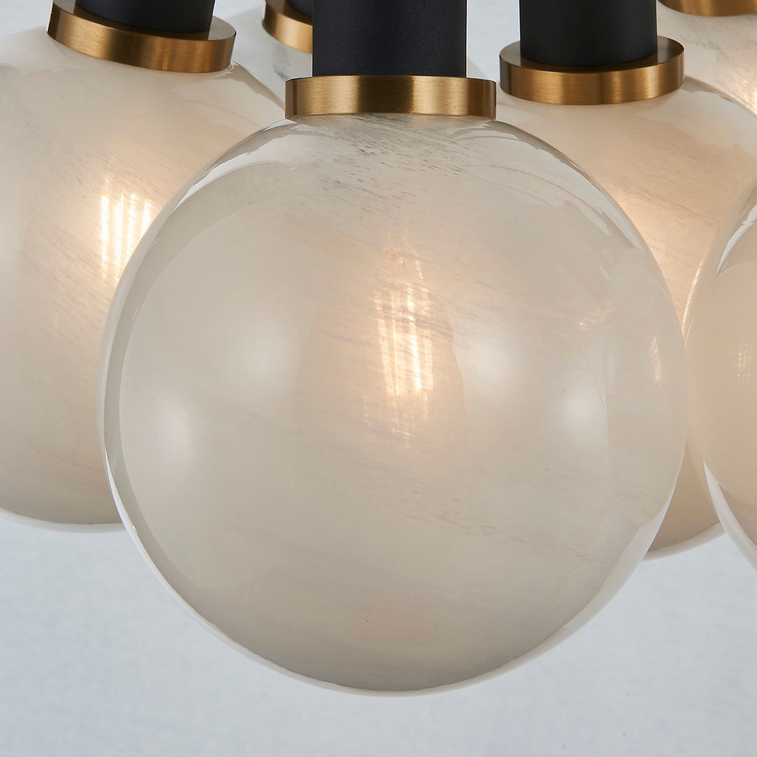 Artcraft Canada - AC11877SW - Seven Light Pendant - Gem - Black and Brushed Brass