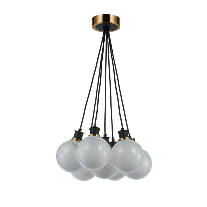 Artcraft Canada - AC11877SW - Seven Light Pendant - Gem - Black and Brushed Brass