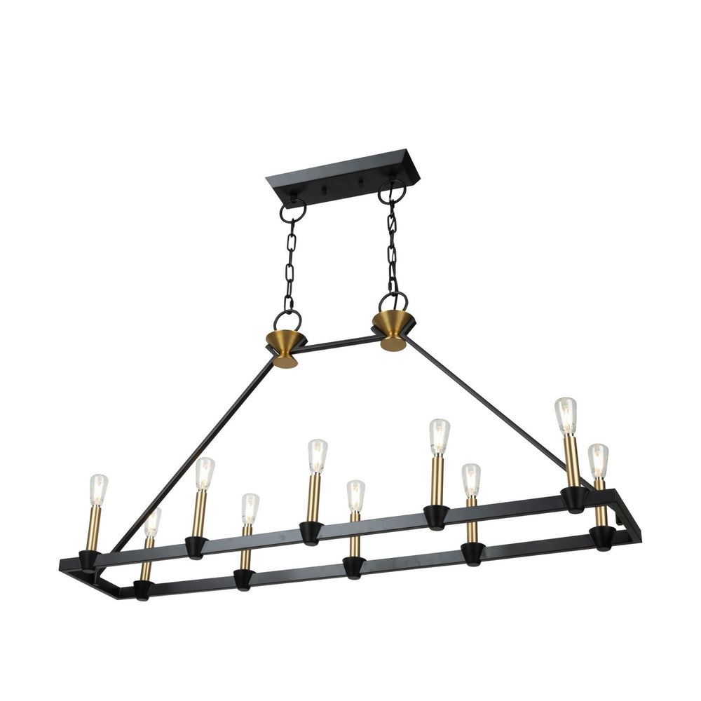 Artcraft Canada - AC11980BB - Ten Light Island/Pool Table - Notting Hill - Black and Brushed Brass