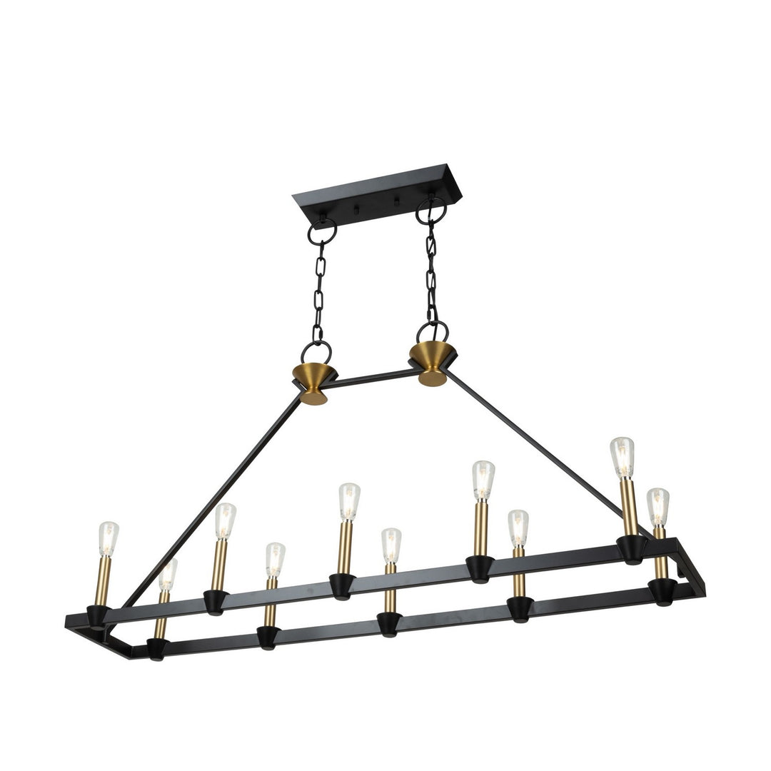Artcraft Canada - AC11980BB - Ten Light Island/Pool Table - Notting Hill - Black and Brushed Brass