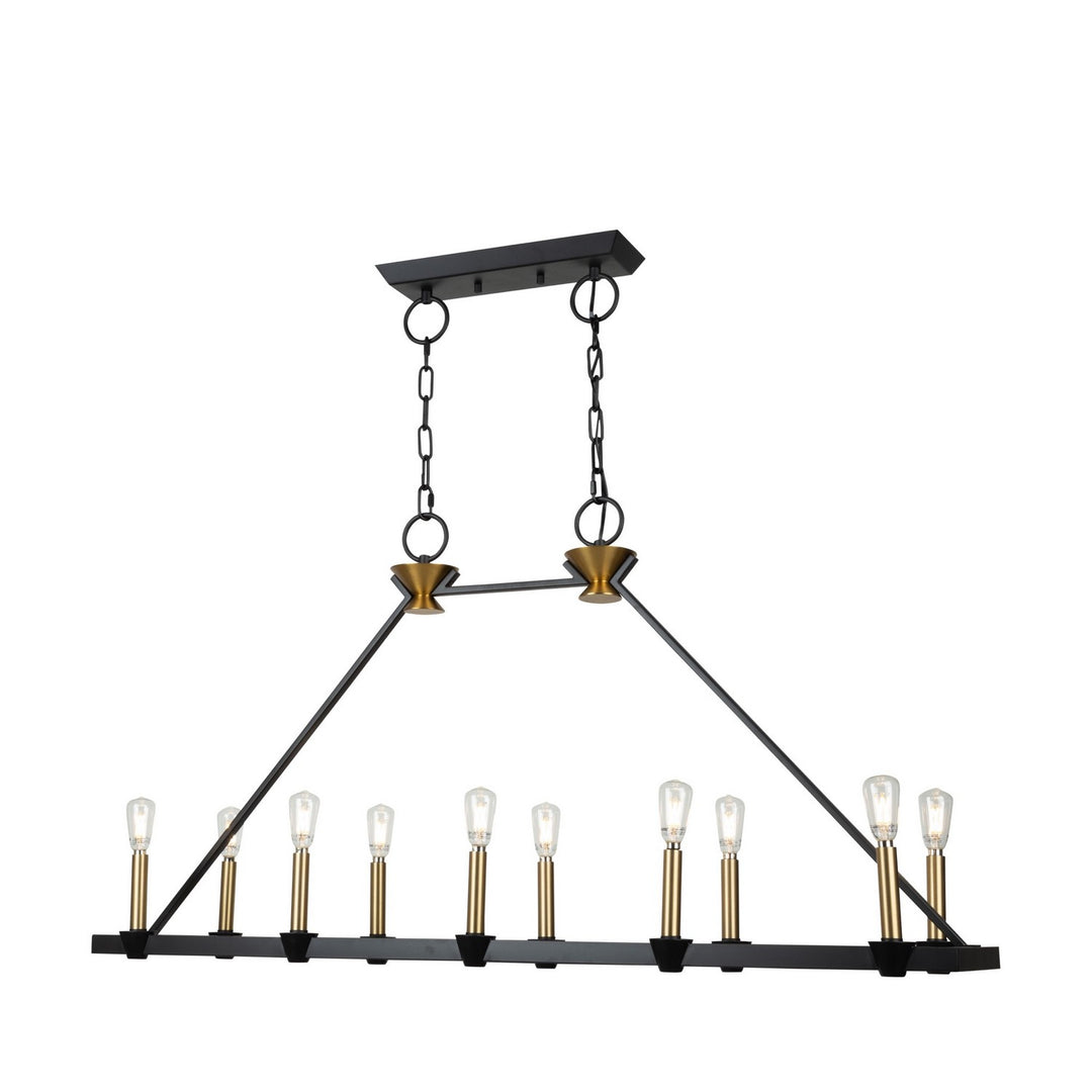 Artcraft Canada - AC11980BB - Ten Light Island/Pool Table - Notting Hill - Black and Brushed Brass
