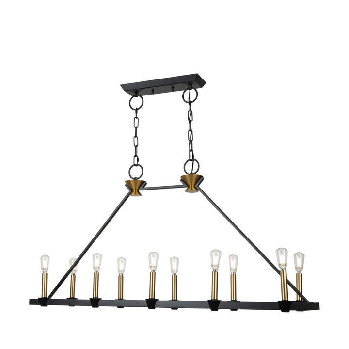 Artcraft Canada - AC11980BB - Ten Light Island/Pool Table - Notting Hill - Black and Brushed Brass