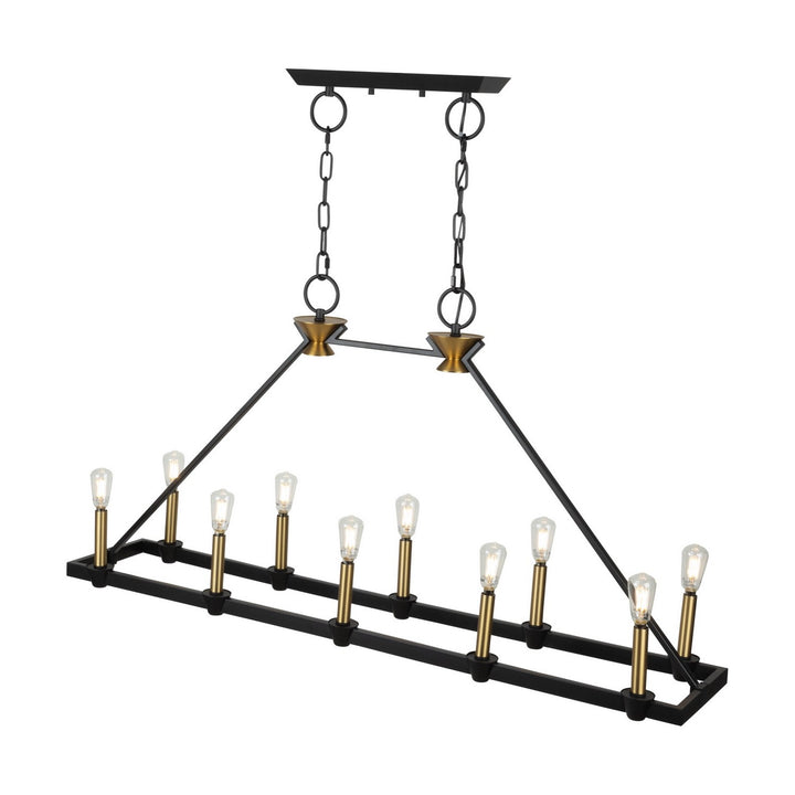 Artcraft Canada - AC11980BB - Ten Light Island/Pool Table - Notting Hill - Black and Brushed Brass