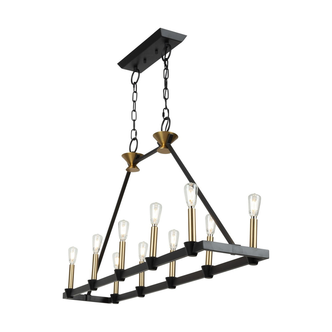 Artcraft Canada - AC11980BB - Ten Light Island/Pool Table - Notting Hill - Black and Brushed Brass