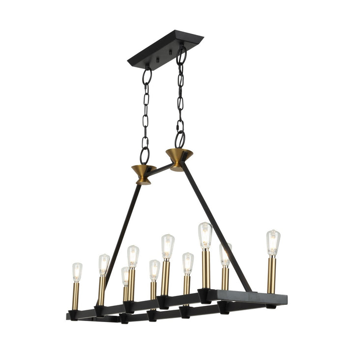 Artcraft Canada - AC11980BB - Ten Light Island/Pool Table - Notting Hill - Black and Brushed Brass