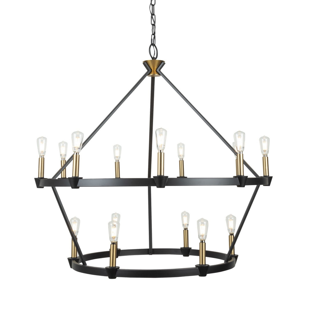 Artcraft Canada - AC11985BB - 15 Light Chandelier - Notting Hill - Black and Brushed Brass
