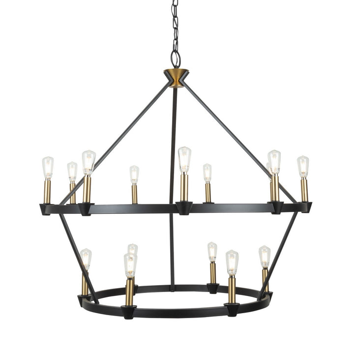 Artcraft Canada - AC11985BB - 15 Light Chandelier - Notting Hill - Black and Brushed Brass